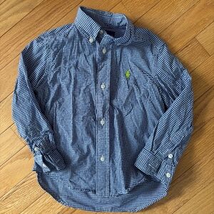 Ralph Lauren blue and white plaid button-up